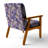 Purple Lavender Persian Paisleys I - Velvet Upholstered Bohemian & Eclectic Accent Arm Chair-641247040