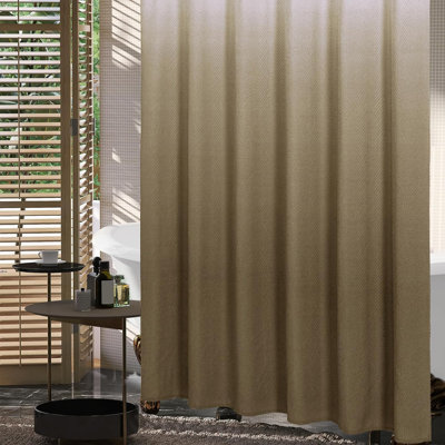 Rideau de douche avec texture à chevrons en relief 3D, tissu de polyester doux pour la décoration de salle de bain de style campagne moderne, comprend des crochets, un design hydrofuge et durable à double couche