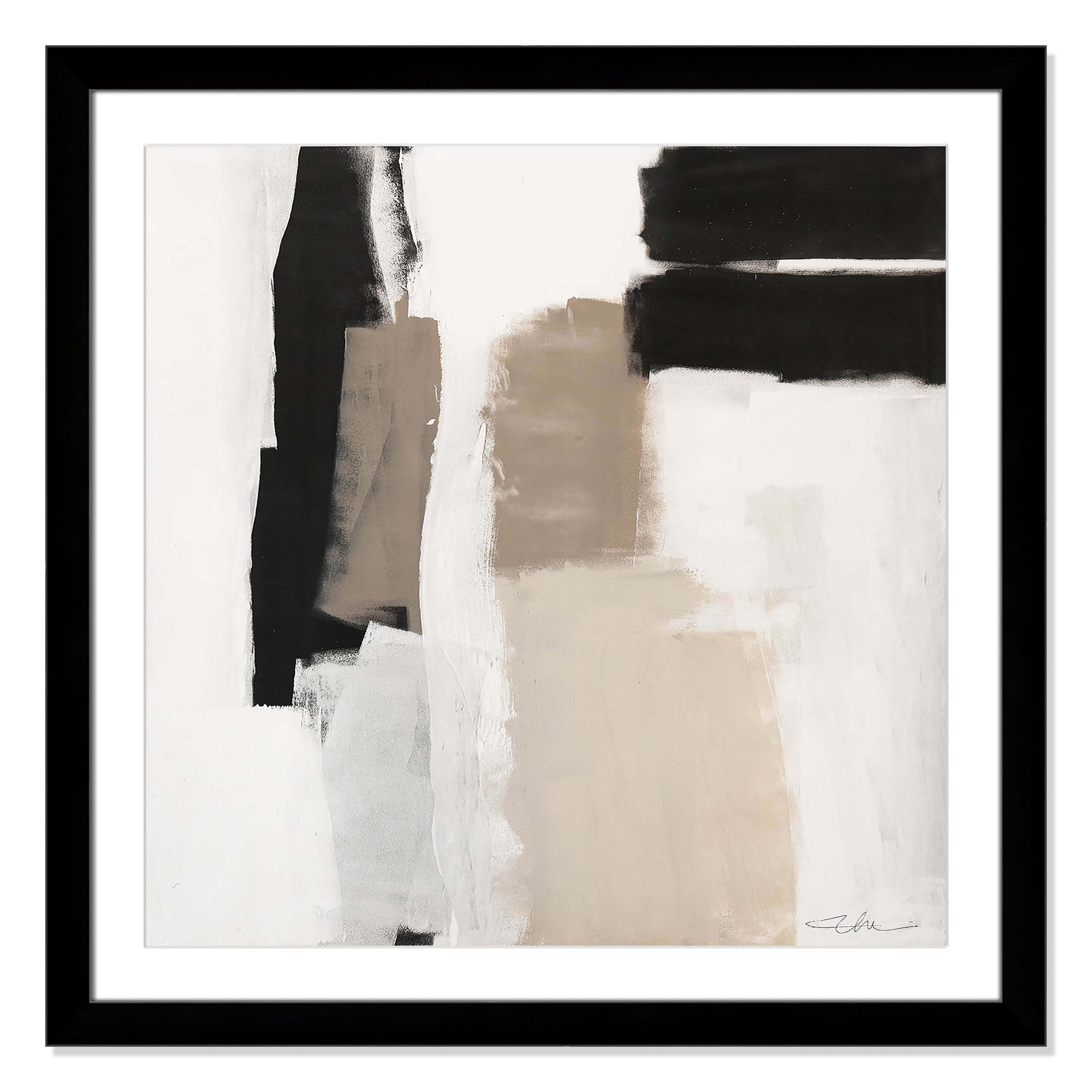 Earth Scapes II-A Print by Casa Fine Arts, Black Cube Framed, 33.5" H x 33.5" W x 1.25" D