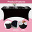 2 pièces / paquet de grande nappe rectangulaire noire de 6 pi d'Halloween, couvertures de table extensibles en tricot de 180 g / m², plusieurs couleurs disponibles, convient aux restaurants d'hôtel, aux cuisines, aux bureaux et aux longues décorations de table de réception. Premium et élégant-705967903-705967896