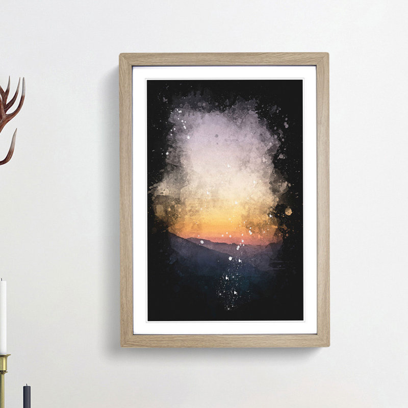 Sunrise in Vigolo Vattaro Italy - Framed Print, 63cm H x 45cm W x 2cm D, Oak Framed