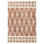 Tapis crocheté à la main argyle en laine 9 pi x 13 pi rouille et ivoire