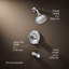Garniture de baignoire et douche Devonshire Rite-Temp avec bec Npt et pomme de douche 1,75 GPM-46507198-94238117