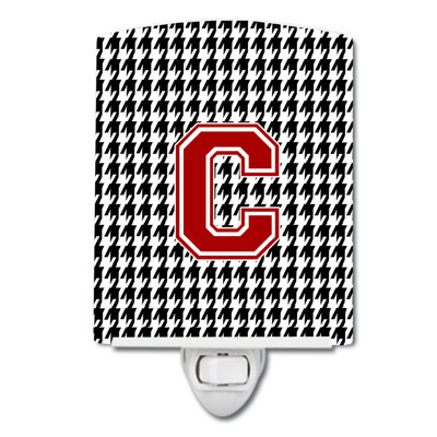 Éclairage de nuit en céramique monogramme houndstooth