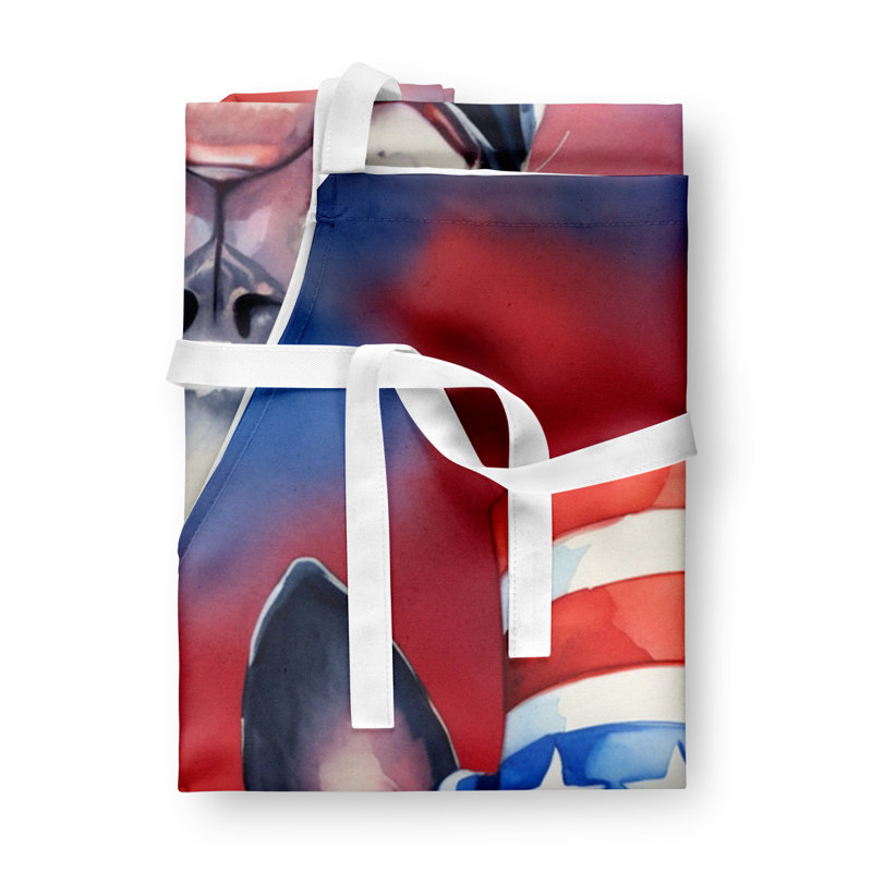 Patriotic American Apron, Red Boston Terrier