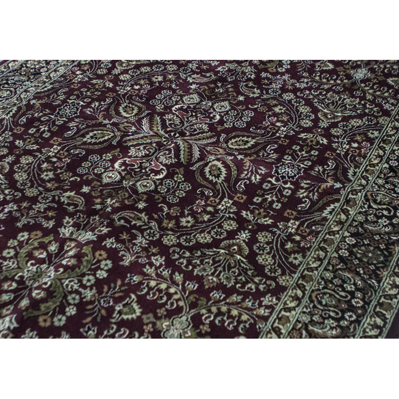 Wool Oriental Area Rug in Rust/Beige/Black