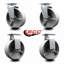 6 Inch Semi Steel Cast Iron Caster Set with Ball Bearings 2 Swivel 2 Rigid