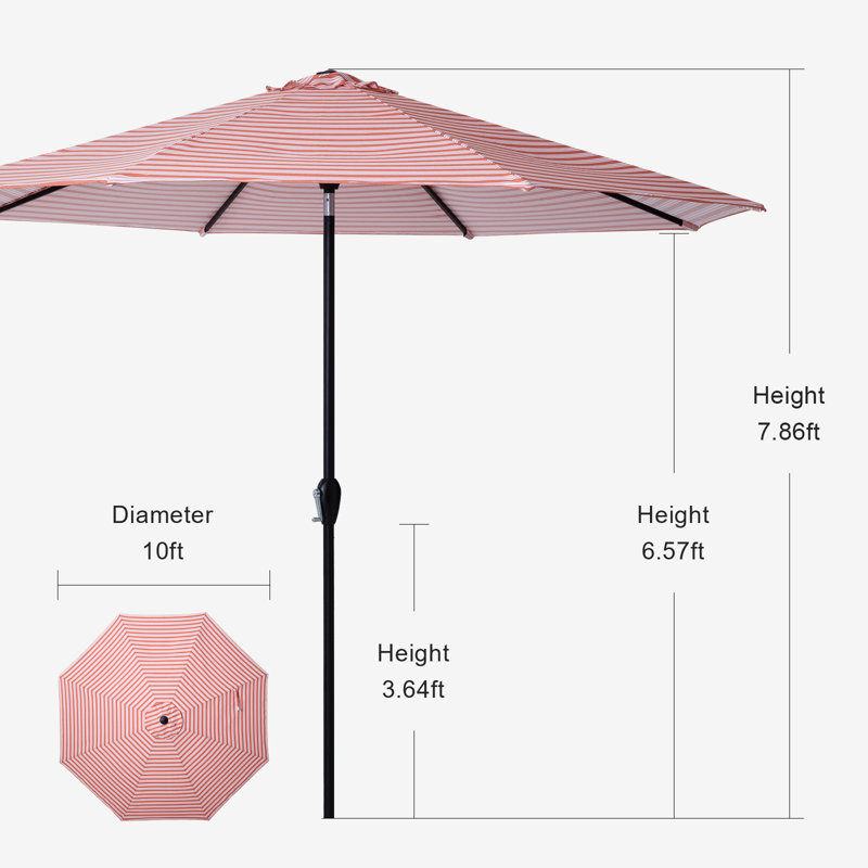 Parasol de marché 10 pi Fradin, Rouge / rose