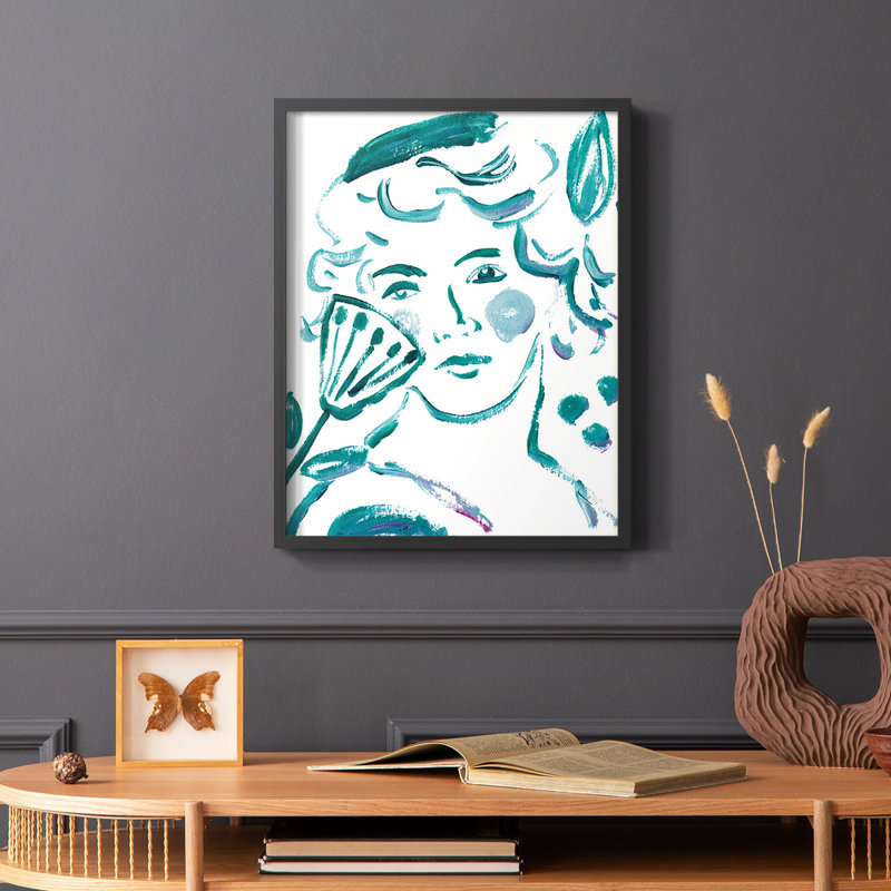 «Budding Flower I», reproduction encadrée - bois massif, Noir, H 14 po x l 11 po