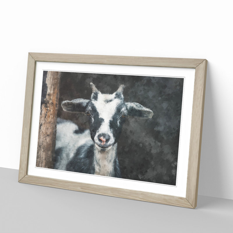 Goat Vol.2 - Picture Frame Painting, Oak Framed, 27cm H x 36cm W x 2cm D
