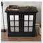 Buffet de rangement avec 2 portes décoratives en miroir et tablette réglable pour la salle à manger-201152571