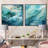 Aqua Blue And White Serenity Swirl - Abstract Square Collage Set Of 2-101857208-101857209