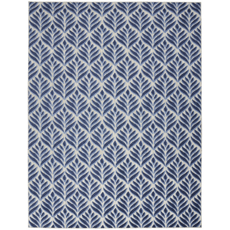 Tapis intérieur / extérieur bleu Antwun, Rectangulaire 7 pi x 10 pi