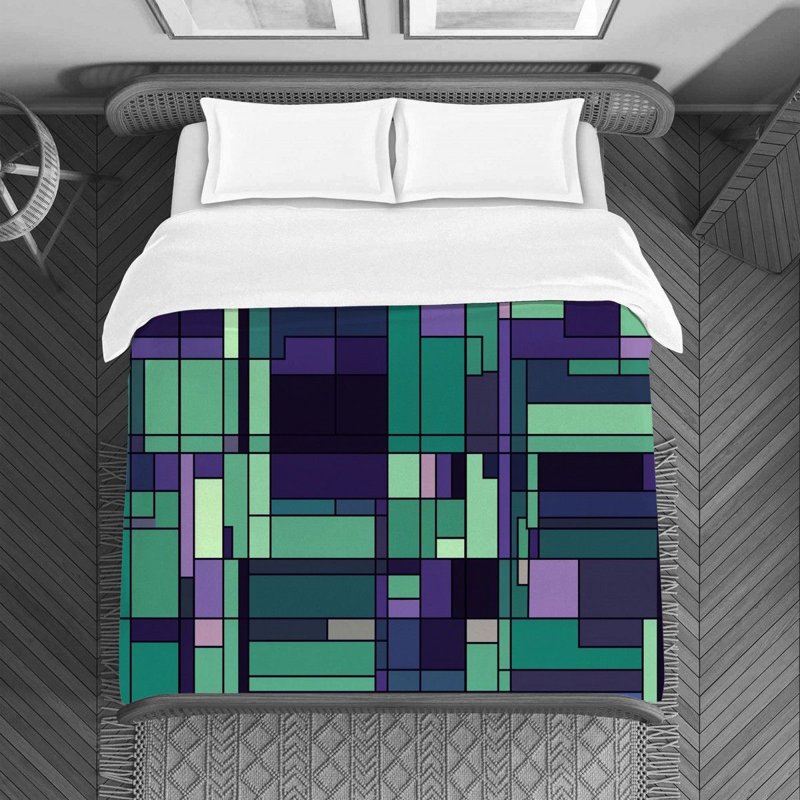 Geometric Shapes Duvet Cover, Twin Duvet Cover