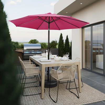 Outdoor Patio Umbrella Outdoor Table Umbrella With Push Button Tilt And Crank, Market Umbrella 8 Sturdy Ribs UV Protection Waterproof For Garden, Deck, Backyard, Pool