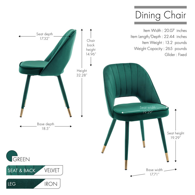 Alaetra Upholstered Dining Chair, Green