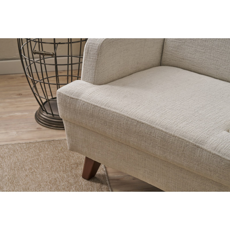 Élégant fauteuil à oreilles 30,0 po x 35,8 po x 34,3 po | Structure en bois massif, tissu chenille 100% polyester | Siège confortable de 17,3 po de hauteur, 5,5 po de hauteur des pieds | Ajout élégant au décor du salon et du bureau