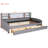 Upholstered Twin Bed Gray With Drawer Storage - Soft Velvet, Convenient, Size Velvet Hidden-1294919880
