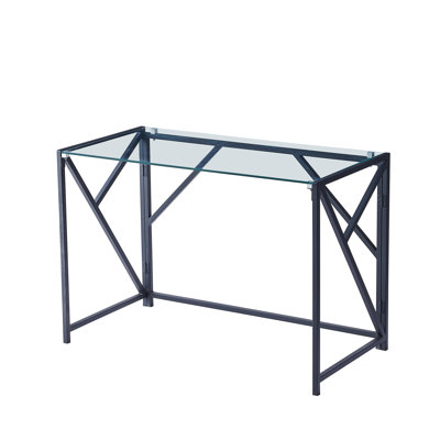Dezariyah Coffee TableTempered Glass Computer Desk Laptop Desk PC Laptop Table with Metal Frame Writting Deskmodern coffee tablecocktail table