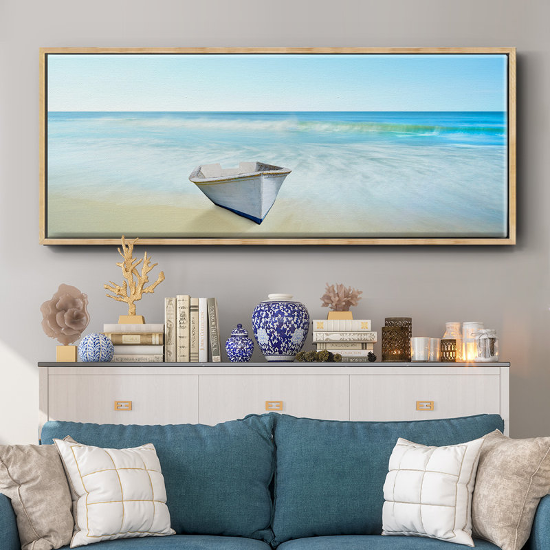 Boat on a Beach IV- Framed Canvas
