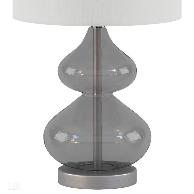 Ensemble de 2 lampes de table en verre courbé Ellipse, Gris