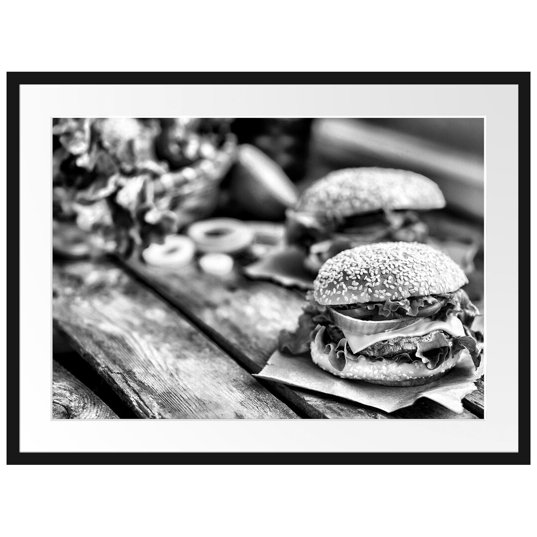 Gerahmtes Poster Leckere Burger