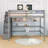 Full Loft Bed With Desk, Bookshelves And Storage Staircase-124797187