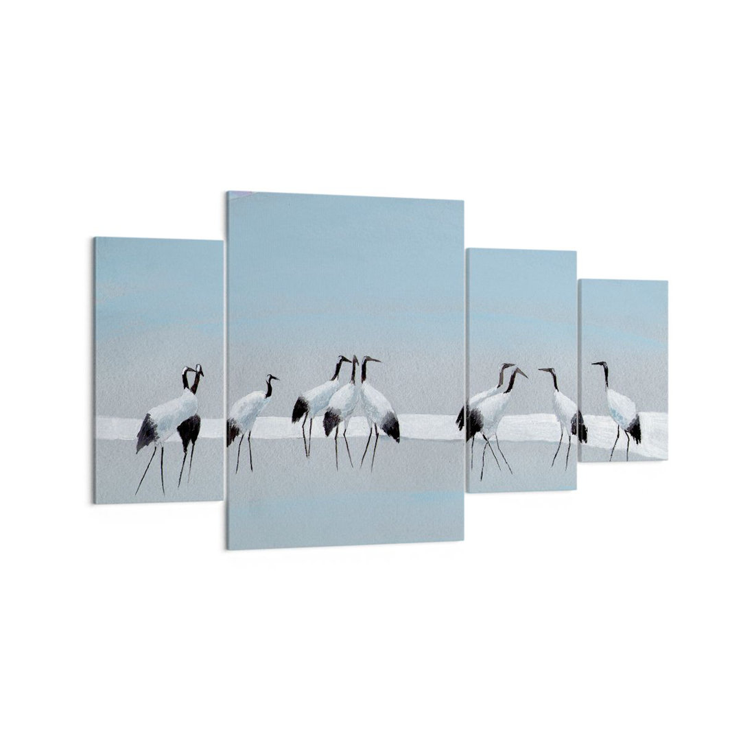 4-tlg. Leinwandbilder-Set Birds Cranes Nature