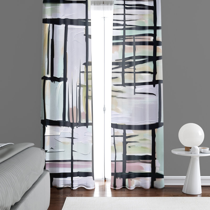 Deeqa Semi Sheer Curtain Pair, 20" W x 52" L