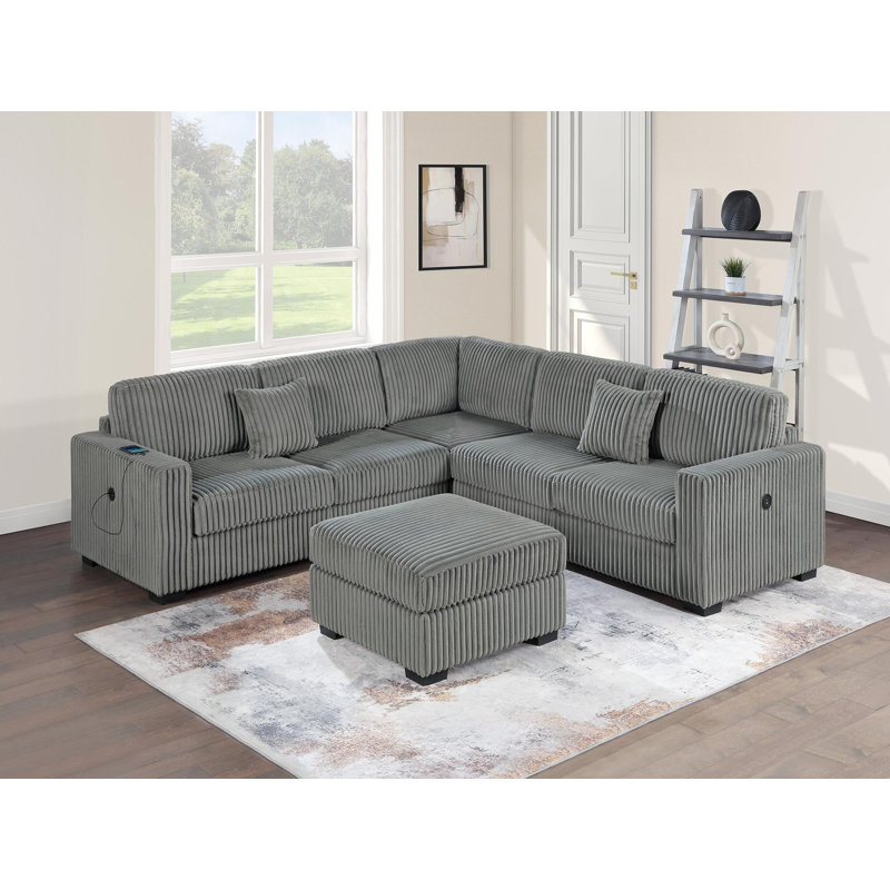 Sectional sofa with footstool