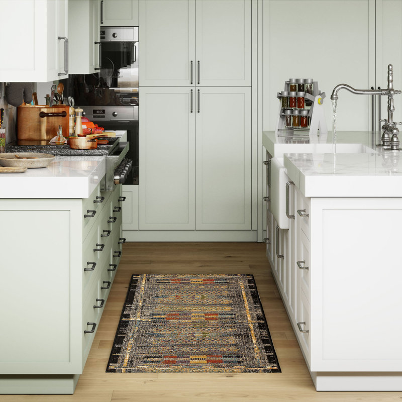 Tapis de cuisine Lakedia, Noir, Rectangle 2 pi x 2 pi 10 po