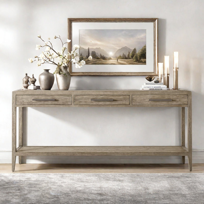Rural Retro Multifunctional Console Table, Dark Gray