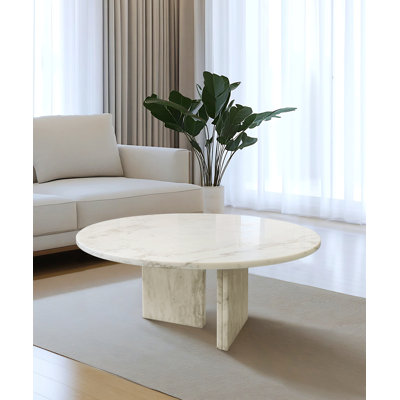 Table basse en marbre naturel exquis pour le salon, rehaussant l'élégance intérieure