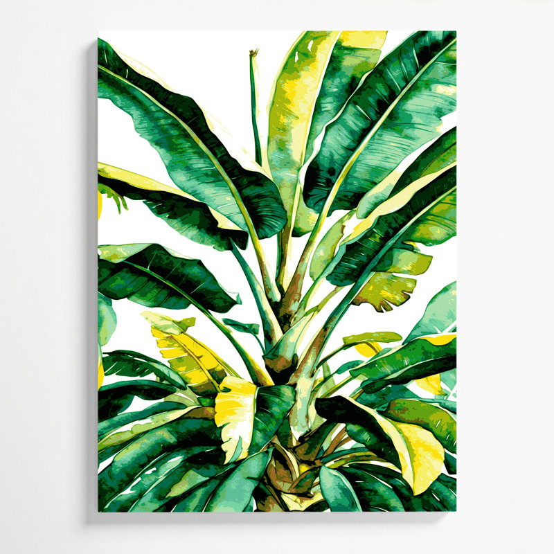 "Watercolor Botanical 55", art mural sur toile beige, H 11 po x l 14 po