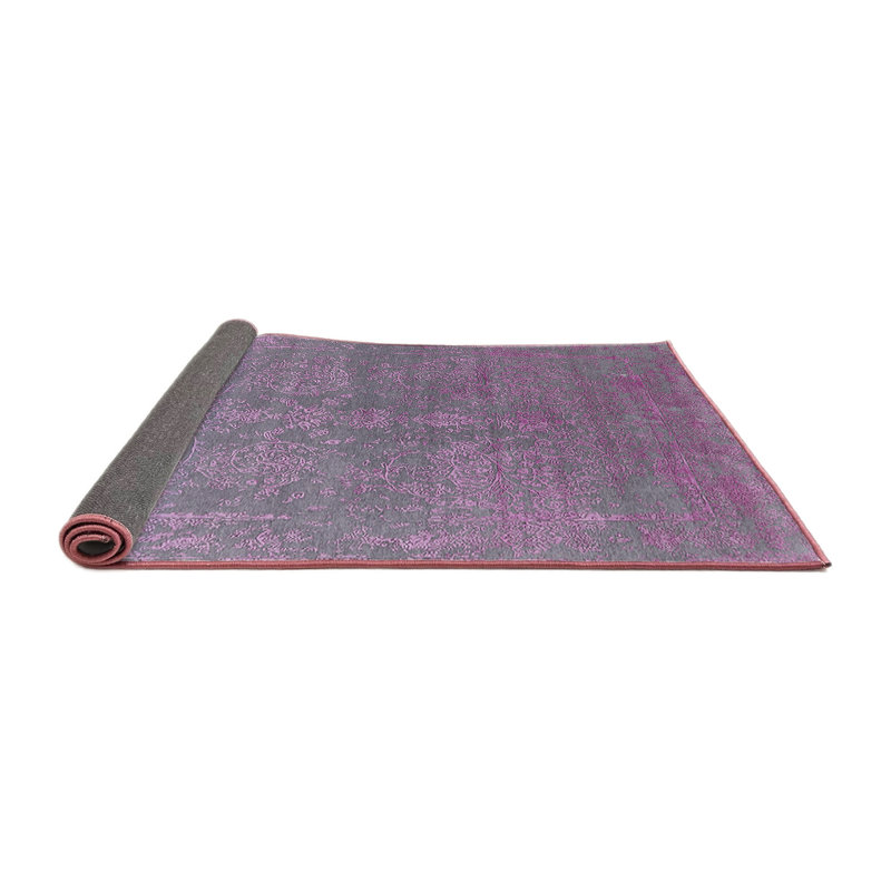 Tapis mauve à motif floral, Carré 7 pi
