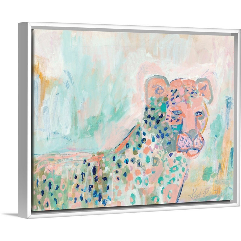 « Cheetah Watch » par Kait Roberts-impression sur toile, Toile blanche encadrée, H 18 po x l 22 po x P 1,75 po