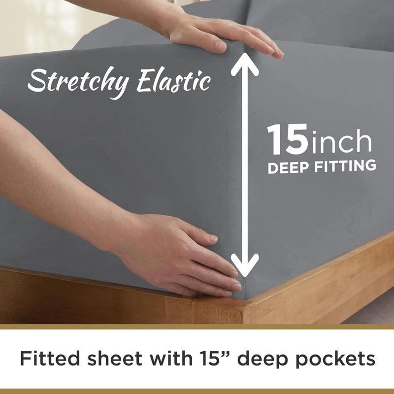 100% Microfiber Double Brushed Sheet Set - Extra-Soft & Wrinkle-Free - 15" Deep Pockets - Ideal for Dorms, Hospitals & Split Beds - 3 PC Set
