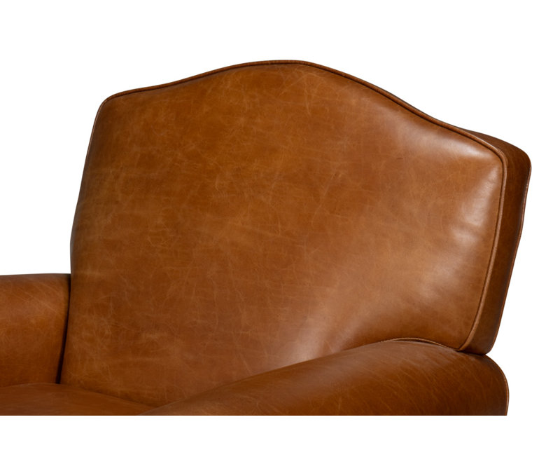 Elite Swivel Armchair, Brown Genuine Leather