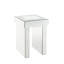 Table de bout en faux faux diamants, plateau de table épais de 4 po, pieds de 3 po x 14 po et dimensions de 20 po, et fabrication en verre, capacité de charge de 40 lb, profondeur de 16,43 po, largeur, hauteur de 24,14 po avec pieds en argent