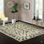 Ivory Hand-Knotted Wool Stylized Floral Symmetry Geometric Modern Contemporary Carpet Rug-1919443223