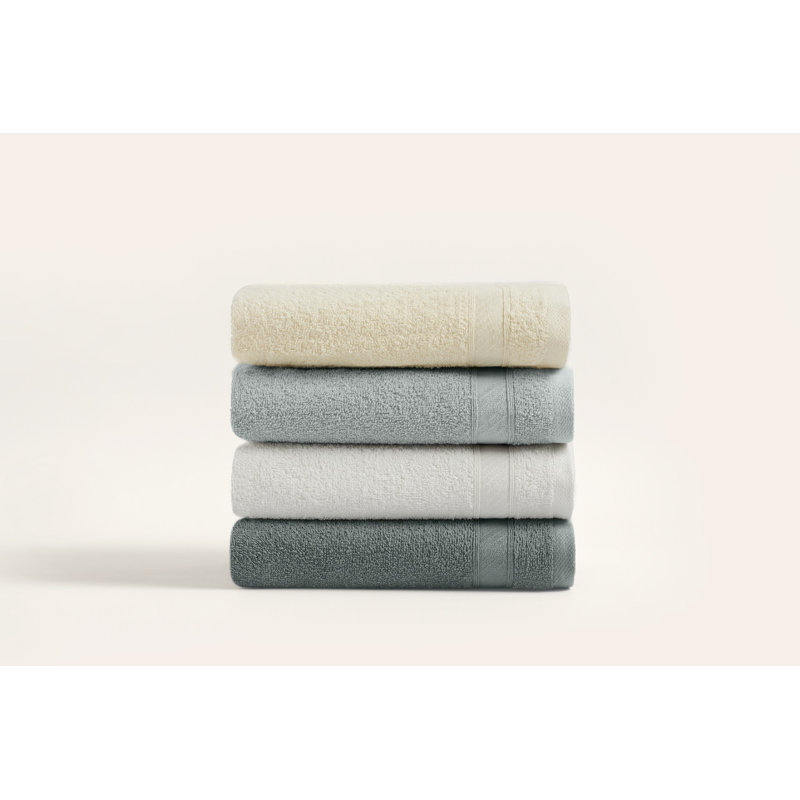 Ensemble de serviettes de toilette en coton de qualité supérieure (4 pièces) ultra-doux 17,7 po x 35,4 po | 100% coton, 500 g / m² pour un pouvoir absorbant luxueux | Lavable à la machine et à séchage rapide, parfait pour la maison, le spa et la sa