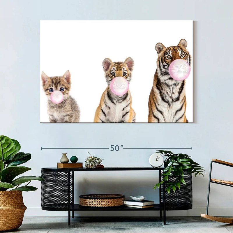 Bubble Gum Tigers sur toile, H 34 po x l 51 po x P 1,25 po