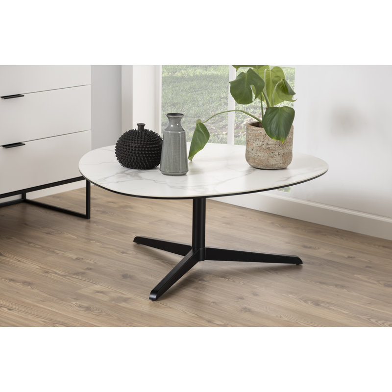 Barnsley Pedestal Coffee Table, Black, 41cm H x 100cm W x 95cm D