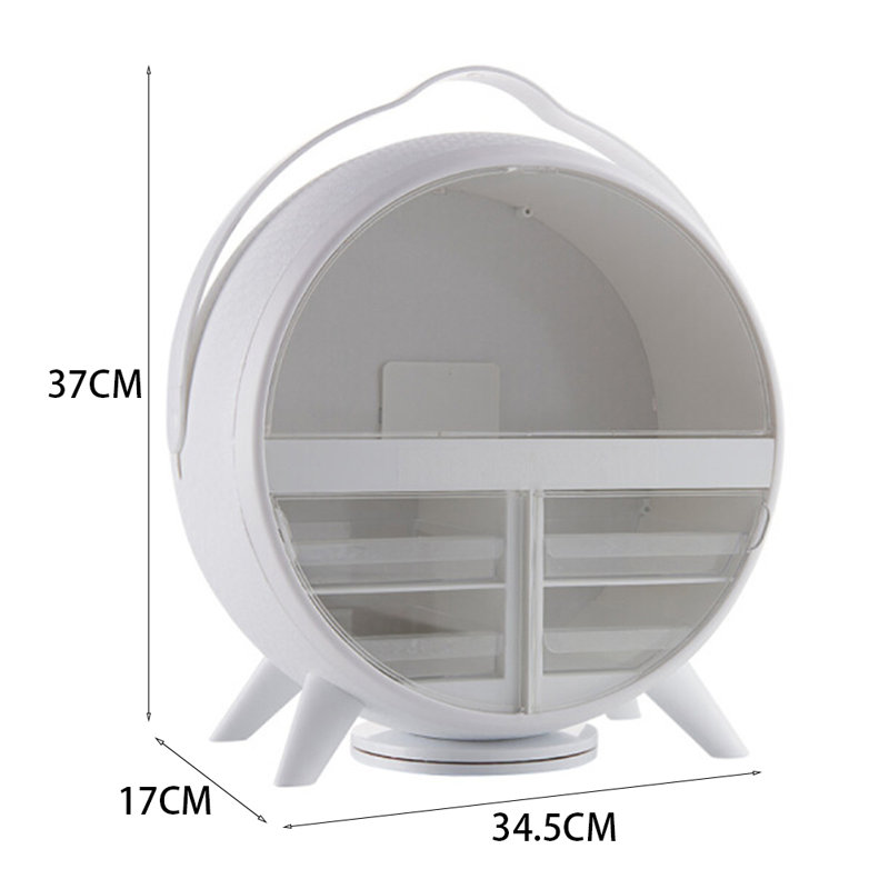 Neymar Plastic 4 Compartment Makeup Organiser, White
