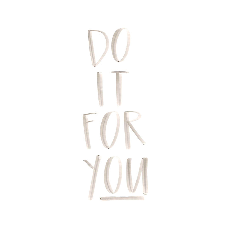 Do it for You Cream Handwriting 1 Piece Wrapped Canvas Wall Art, 122cm H x 81cm W x 3.8cm D