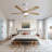 52 Inch Ceiling Fan With Dimmable LED Light 5 Solid Wood Blades Smart Remote Control Reversible DC Motor Ceiling Fan