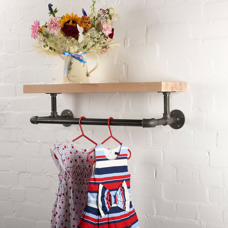 Erik Solid Wood Accent Shelf, 20cm H x 100cm W x 31cm D