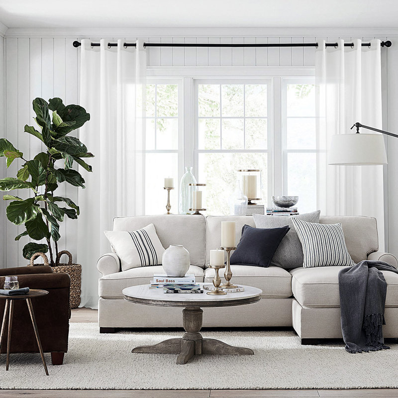 Paire de rideaux transparents avec œillets Diyon, Blanc, L 54 po x L 72 po