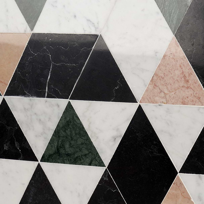Prism 13.5 X 7.75 Marble Mosaic Tile, Rosa Pink