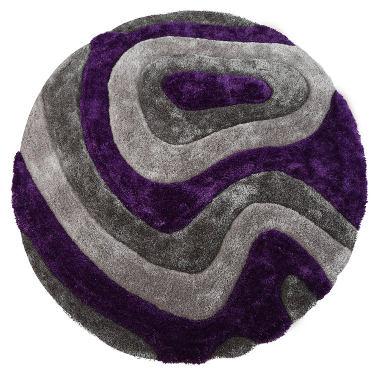 Thionville Shag Purple/Grey Shag Area Rug